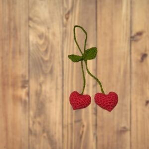Crochet Heart-Shaped Bag Charm (Pack of 1)