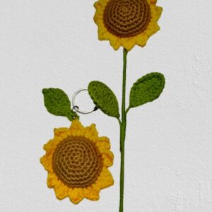 Crochet Sunflower and Sunflower Keychain (2 in 1)