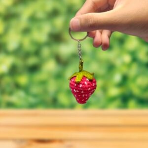Crochet Strawberry Keychain (Pack of 1)