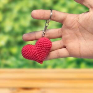 Crochet Heart Keychain (Pack of 1)