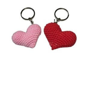 Crochet Rose Keychain (Pack of 2) Red | Pink