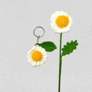 Crochet Daisy Flower and Daisy Keychain (2 in 1)