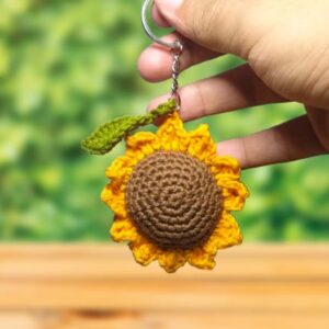 Crochet Sunflower Keychain (Pack of 1)