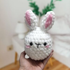 Handmade Crochet-Velvet Bunny | Soft Toy | Pack of 1