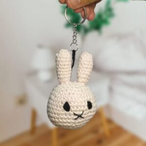 Handmade-Crochet Bunny Keychain