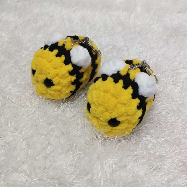Handmade-Crochet Honeybee Keychain - Image 2